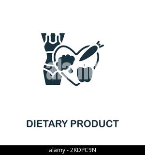 Icona del prodotto dietetico. Monocromatico semplice Detox Dieta icona per modelli, web design e infografiche Illustrazione Vettoriale