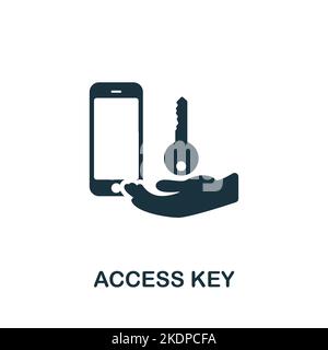 Icona Access Key (chiave di accesso). Icona monocromatica Simple Cyber Security per modelli, web design e infografiche Illustrazione Vettoriale