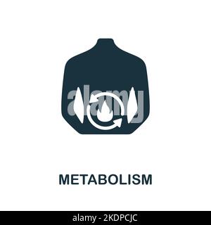 Icona del metabolismo. Monocromatico semplice Detox Dieta icona per modelli, web design e infografiche Illustrazione Vettoriale