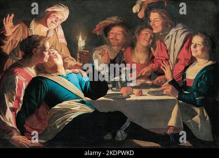 Gerard van Honthorst, Merry Company, pittura in olio su tela, 1622 Foto Stock