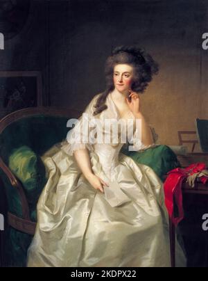 Wilhelmina di Prussia, Principessa d'Orange, (1751-1820), consorte di Guglielmo V d'Orange, ritratto dipinto ad olio su tela di Johann Friedrich August Tischbein, 1789 Foto Stock
