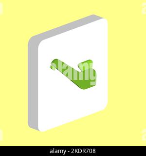 Rubinetto cucina semplice icona vettoriale. Modello di disegno del simbolo dell'illustrazione per l'elemento dell'interfaccia utente mobile Web. Pittogramma isometrico di colore perfetto su 3D quadrato bianco Illustrazione Vettoriale