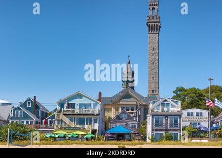 Provincetown, Massachusetts, USA - 14 settembre 2022: Pilgram monumento torre costruita tra il 1907 e il 1910 la più alta struttura interamente in granito del Foto Stock