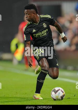 Vinicius Jr di Real Madridduring la Liga match tra Rayo Vallecano e Real Madrid disputata al Vallecas Stadium il 7 novembre 2022 a Madrid, Spagna. (Foto di Bagu Blanco / PRESSIN) Foto Stock