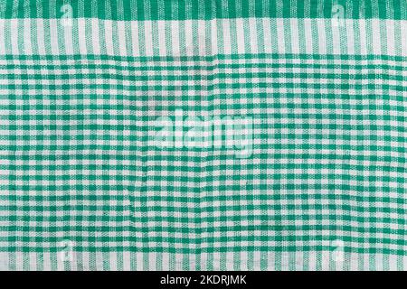 Plaid Abstract tessuto modello picnic tovaglia vintage Gingham sfondo a scacchi Texture Green. Foto Stock