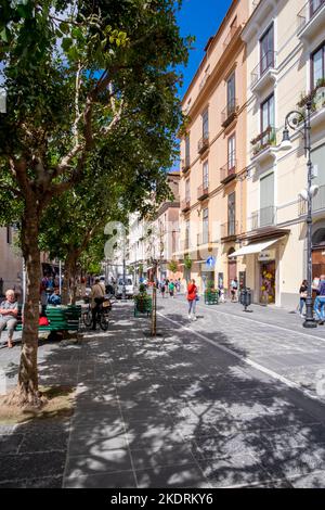 Street scene a Sorrento, Italia Foto Stock