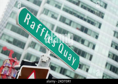 raffles quay canta ed edifici Foto Stock