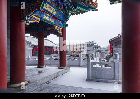 In inverno, l'antica città di Foto Stock