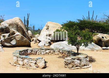 Casibari formazione rocciosa, sull'isola di Aruba, nei Caraibi Foto Stock