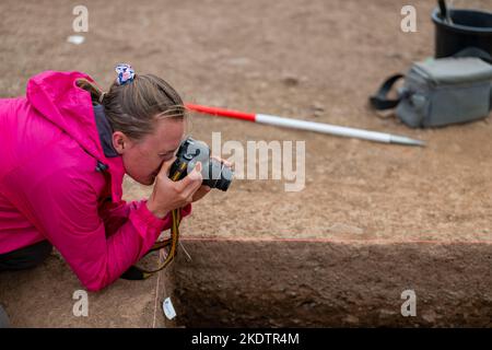 Foto di Jim Wileman - Ipplepen Archeology Site, Università di Exeter, 2019. Foto Stock