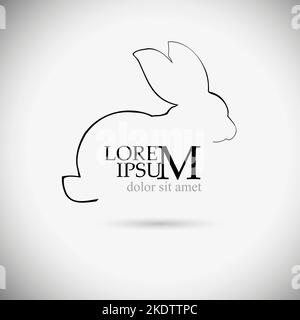 Logo Hare Outline by Line. Illustrazione vettoriale Illustrazione Vettoriale