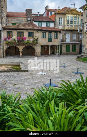 Pontevedra, Galizia, Spagna, 9 ottobre 2022. Piazza nella città di Pontevedra, Galizia, Spagna. Foto Stock