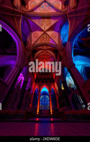 Cattedrale di Salisbury, Sarum Lights: Renaissance, novembre 2022 Foto Stock