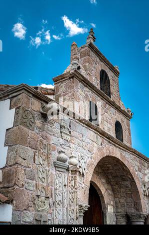 Chiesa di Balbanera, la prima chiesa costruita in Ecuador (1534). Virgen María Natividad de la Balbanera di Rioja. Foto Stock