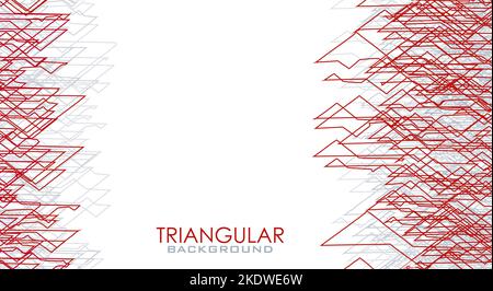 Sfondo triangolare astratto con struttura di triangoli di colore rosso e grigio. Motivo grafico vettoriale Illustrazione Vettoriale