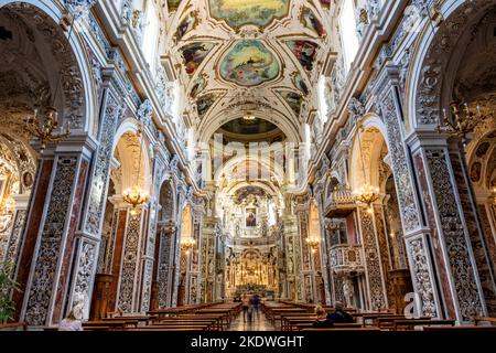 L'interno della Chiesa del Gesu (detta anche Casa Professa), Palermo, Sicilia, Italia. Foto Stock