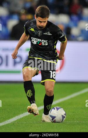 Napoli, Italia. 08th Nov 2022. Răzvan Marinplayer di Empoli, durante la partita della Serie Italiana Un campionato tra Napoli vs Empoli risultato finale, Napoli 2, Empoli 0, partita disputata allo stadio Diego Armando Maradona. Credit: Vincenzo Izzo/Alamy Live News Foto Stock