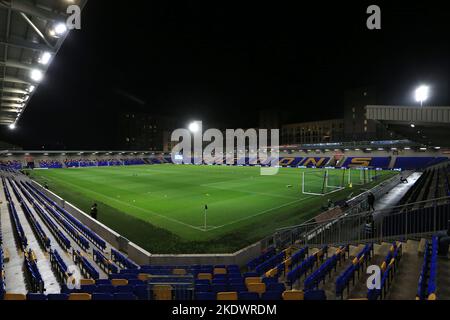 Londra, Regno Unito. 08th Nov 2022. Una visione generale dello stadio durante la partita della EFL Sky Bet League 2 tra AFC Wimbledon e Leyton Orient a Plough Lane, Londra, Inghilterra il 8 novembre 2022. Foto di Carlton Myrie. Solo per uso editoriale, licenza richiesta per uso commerciale. Non è utilizzabile nelle scommesse, nei giochi o nelle pubblicazioni di un singolo club/campionato/giocatore. Credit: UK Sports Pics Ltd/Alamy Live News Foto Stock