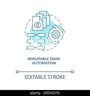 Icona del concetto turchese di automazione delle attività ripetibili Illustrazione Vettoriale