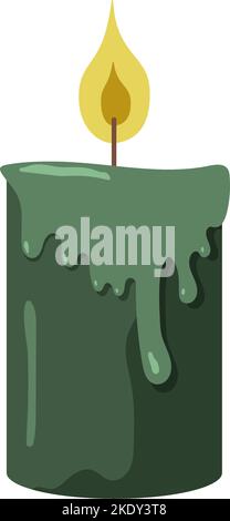 Candele che bruciano. Cute mano disegnata hygge decorazioni interne vettore di illustrazione set. Elemento decorativo di design per le feste. Candela di Natale stile boho. Illustrazione Vettoriale