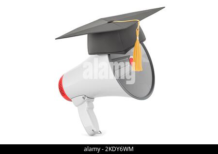 Megafono con tappo graduato. 3D rendering isolato su sfondo bianco Foto Stock