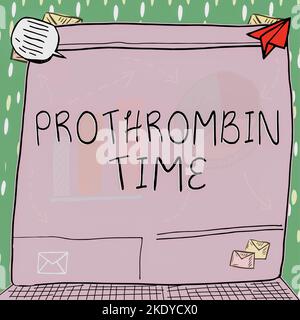 Titolo concettuale tempo di protrombina, concetto che significa valutare la vostra capacità di formare adeguatamente coaguli di sangue Foto Stock