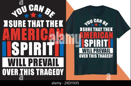 Un'illustrazione vettoriale di una T-shirt dal design patriottico americano Illustrazione Vettoriale