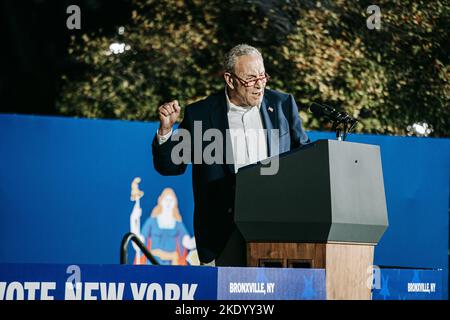 New York, Stati Uniti. 6th Nov 2022. Due giorni prima delle storiche elezioni di medio termine, il presidente degli Stati Uniti John Biden ha fatto campagna con Cathy Hochul, candidato alla gubernatoria del Partito democratico, al Sarah Lawrence College nella contea di Westchester, a New York. Per la prima volta in decenni, il Partito della Repubblica è pronto a capovolgere lo Stato di New York rosso. (Credit Image: © Olga Fedorova/SOPA Images via ZUMA Press Wire) Foto Stock