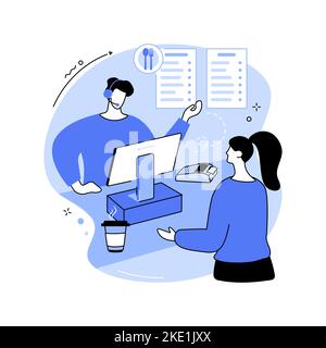 Prendere ordini di cibo isolato cartoni animati illustrazioni vettoriali. Illustrazione Vettoriale