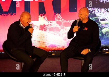 Tylorstown, Regno Unito. 09th Nov 2022. Il manager di Cymru Rob Page annuncia la sua squadra per la Coppa del mondo FIFA 2022 in Qatar presso la Tylorstown Welfare Hall il 9th novembre 2022. Credit: Lewis Mitchell/Alamy Live News Foto Stock