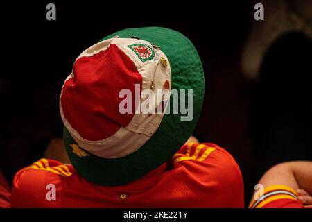 Tylorstown, Regno Unito. 09th Nov 2022. Il manager di Cymru Rob Page annuncia la sua squadra per la Coppa del mondo FIFA 2022 in Qatar presso la Tylorstown Welfare Hall il 9th novembre 2022. Credit: Lewis Mitchell/Alamy Live News Foto Stock