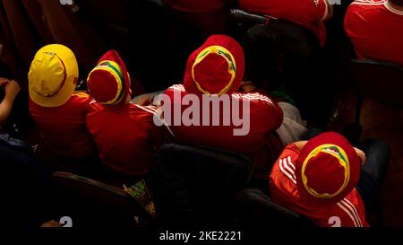 Tylorstown, Regno Unito. 09th Nov 2022. Il manager di Cymru Rob Page annuncia la sua squadra per la Coppa del mondo FIFA 2022 in Qatar presso la Tylorstown Welfare Hall il 9th novembre 2022. Credit: Lewis Mitchell/Alamy Live News Foto Stock