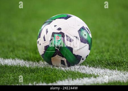 Nottingham, Regno Unito. 09th Nov 2022. Il pallone viene visto durante la partita del terzo turno della Carabao Cup Nottingham Forest vs Tottenham Hotspur a City Ground, Nottingham, Regno Unito, 9th novembre 2022 (Foto di Gareth Evans/News Images) a Nottingham, Regno Unito il 11/9/2022. (Foto di Gareth Evans/News Images/Sipa USA) Credit: Sipa USA/Alamy Live News Foto Stock