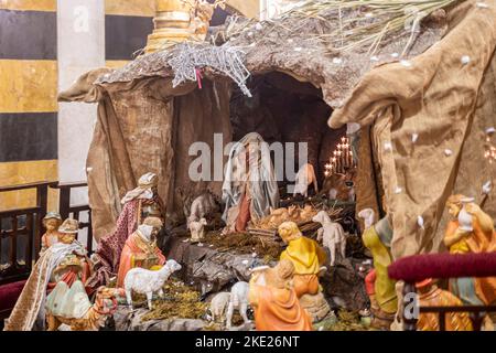 Le denominazioni cristiane in Siria celebrano il Natale, la Chiesa Cattolica Armena, Aleppo, Siria Foto Stock