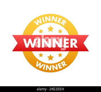 Banner del vincitore. Vettore modello. Vincitore Congratulazioni banner. Illustrazione di stock vettoriale. Illustrazione Vettoriale