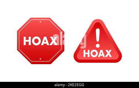 Etichetta HOAX. Icona banner. Illustrazione del vettore. Illustrazione Vettoriale