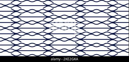 Intreccio di linee ondulate, pattern vettoriale senza giunture Illustrazione Vettoriale