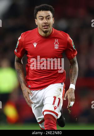 Nottingham, Inghilterra, 9th novembre 2022. Jesse Lingard della Foresta di Nottingham durante la partita di Coppa Carabao al City Ground, Nottingham. L'immagine di credito dovrebbe essere: Darren Staples / Sportimage Foto Stock