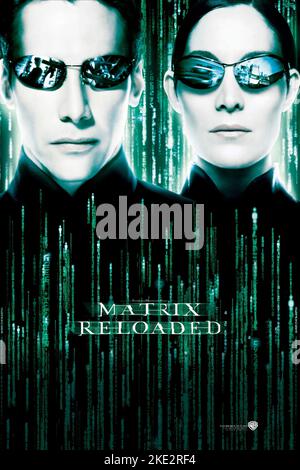 LA MATRICE RELOADED, KEANU REEVES, CARRIE-ANNE MOSS, 2003 Foto Stock
