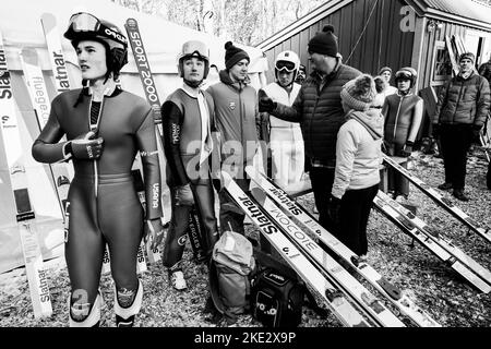 Il 100th° anniversario del trampolino da sci di Harris Hill a Brattleboro, Vermont, USA, 20 febbraio 2022. Foto Stock