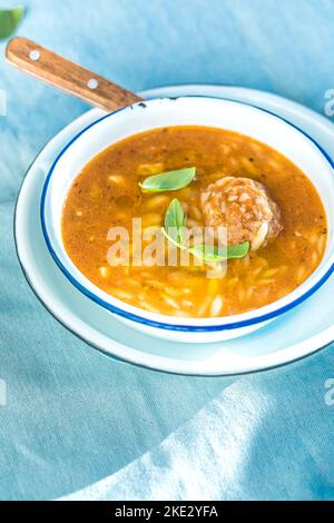 Agnello di ceci zuppa shawarma con lo yogurt greco Foto Stock
