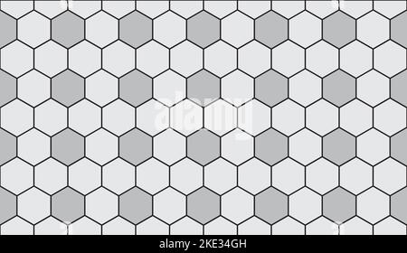 Modello di calcio senza cuciture, con esagoni colorati, illustrazione vettoriale completamente modificabile. Illustrazione Vettoriale