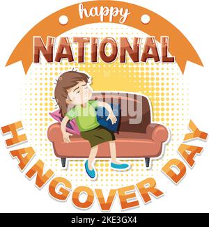 Happy National Hangover Day illustrazione Illustrazione Vettoriale