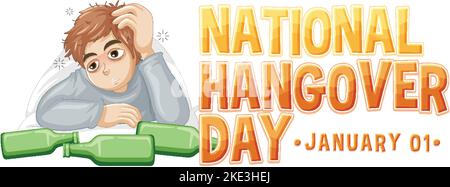 Happy National Hangover Day illustrazione Illustrazione Vettoriale