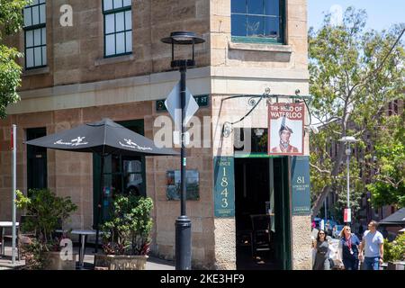 Hero of Waterloo Public House a Millers Point Sydney, sostiene di essere il più antico pub dell'Australia, costruito nel 19th ° secolo, nel centro di Sydney, NSW, Australia Foto Stock