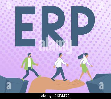 Ispirazione che mostra il segno ERP. Word per la pianificazione delle risorse aziendali database centralizzato per i processi aziendali Foto Stock