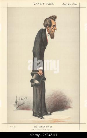 VANITY FAIR SPY CARTOON Sir Henry Bulwer 'A superannuated diplomatica' stampa 1870 Foto Stock