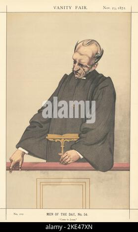 VANITY FAIR SPY CARTOON Rev Newman Hall 'Vieni a Gesù' Clero. Montbard 1872 Foto Stock