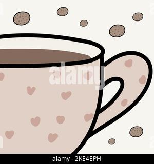 Una grande tazza di tè con biscotti Illustrazione Vettoriale