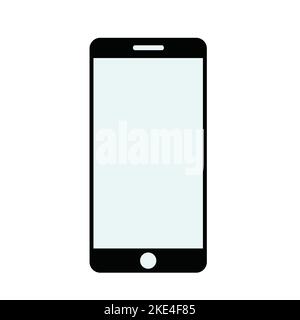 Simbolo dello smartphone simbolo telefono semplice clip art illustrazione vettoriale su sfondo bianco. Icona del telefono cellulare in bianco e nero. Illustrazione Vettoriale